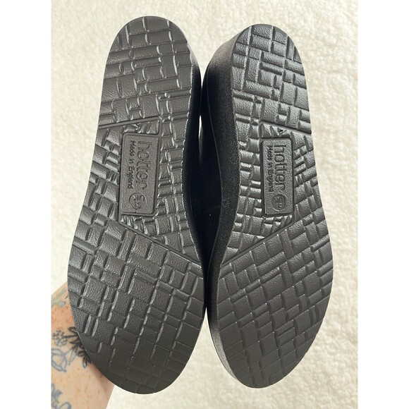 Hotter Shoes Womens 7.5 US Angel Black Suede Leather Wedge Slip On Flats Classic - Picture 9 of 9